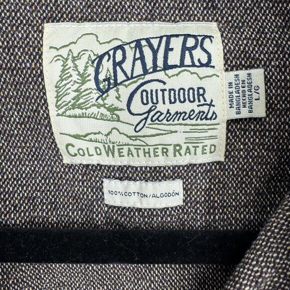 Grayers shirt jacket mens large L brown outdoor trail gorpcore cpo fall camping - Picture 3 of 4